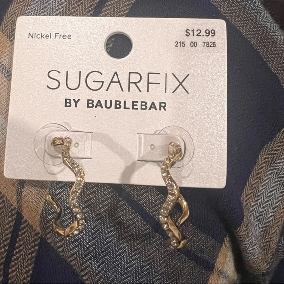 BAUBLEBAR SUGARFIX WAVY CRYSTAL HOOP EARRINGS - Picture 3 of 3